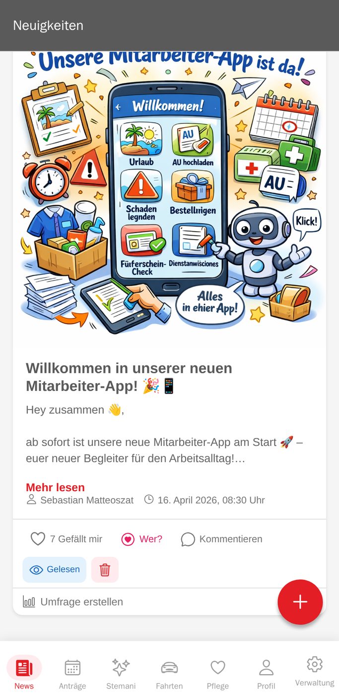 Digitale Urlaubsanträge und Krankmeldungen in der Pflegesoftware Stemani